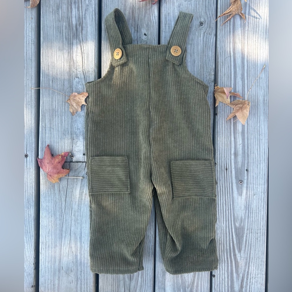 Corduroy pull-on overalls